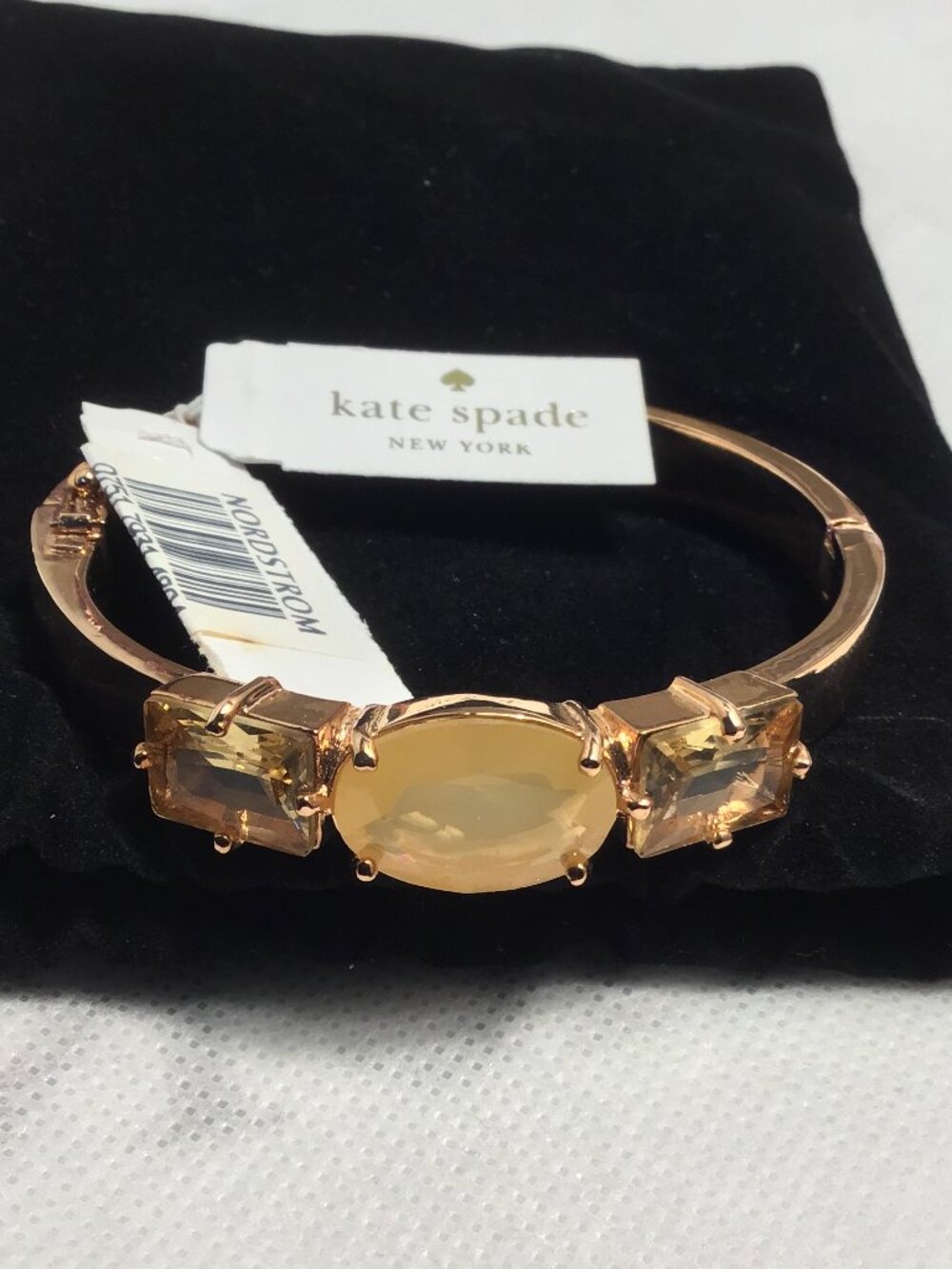Kate Spade New York Crystal Bangle Bracelet Rose Gold Tone